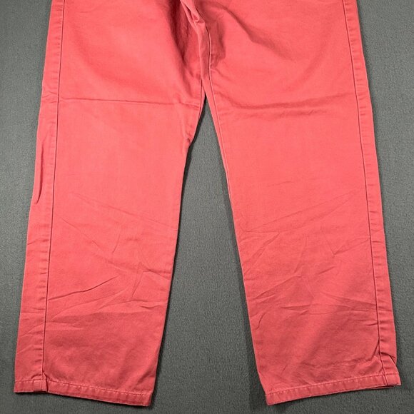 Calvin Klein Mens 36x30 Salmon Pink Flat Front Cotton Chino Casual Pants - Picture 2 of 8